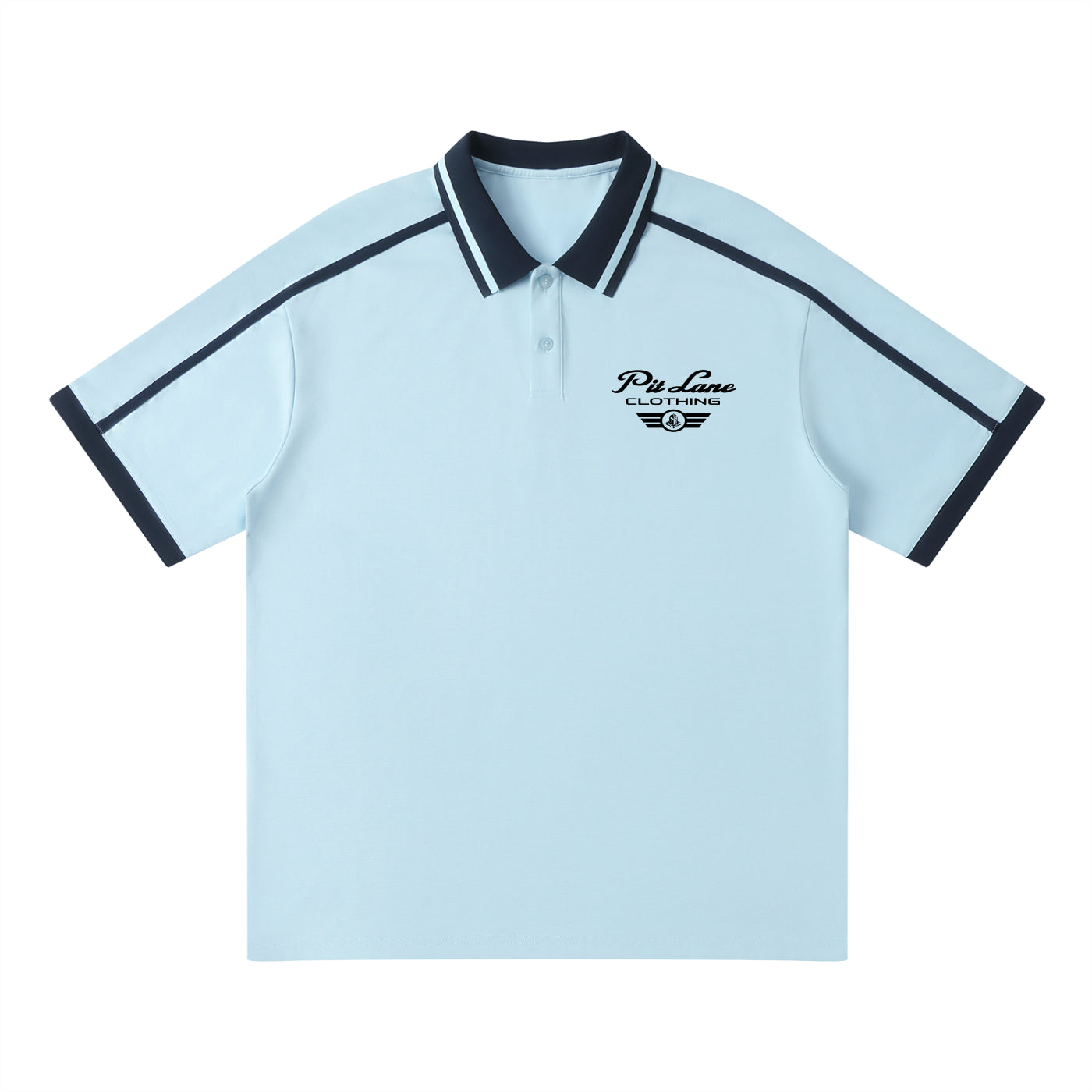 Pit Lane Clothing:  Contrast Piping Polo Shirt - Aqua