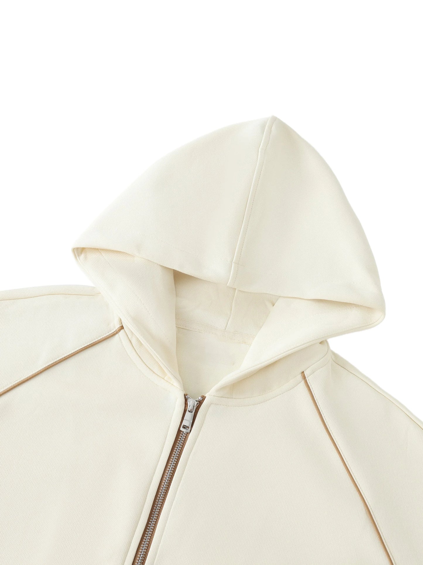 Pit Lane Clothing: Striped Trim Zip-Up Hoodie - Sandtrap