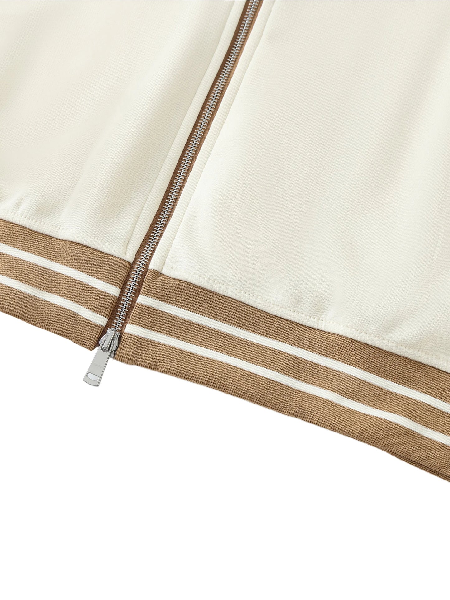 Pit Lane Clothing: Striped Trim Zip-Up Hoodie - Sandtrap