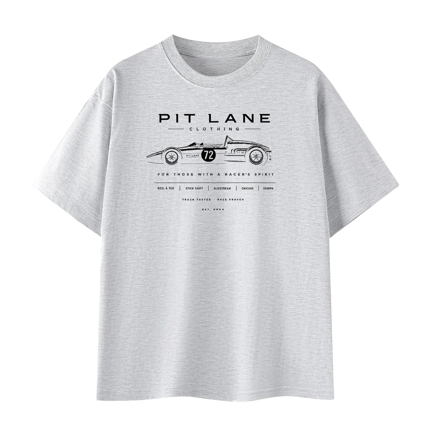 Pit Lane Clothing: Pure Cotton T-Shirt - Original - grey