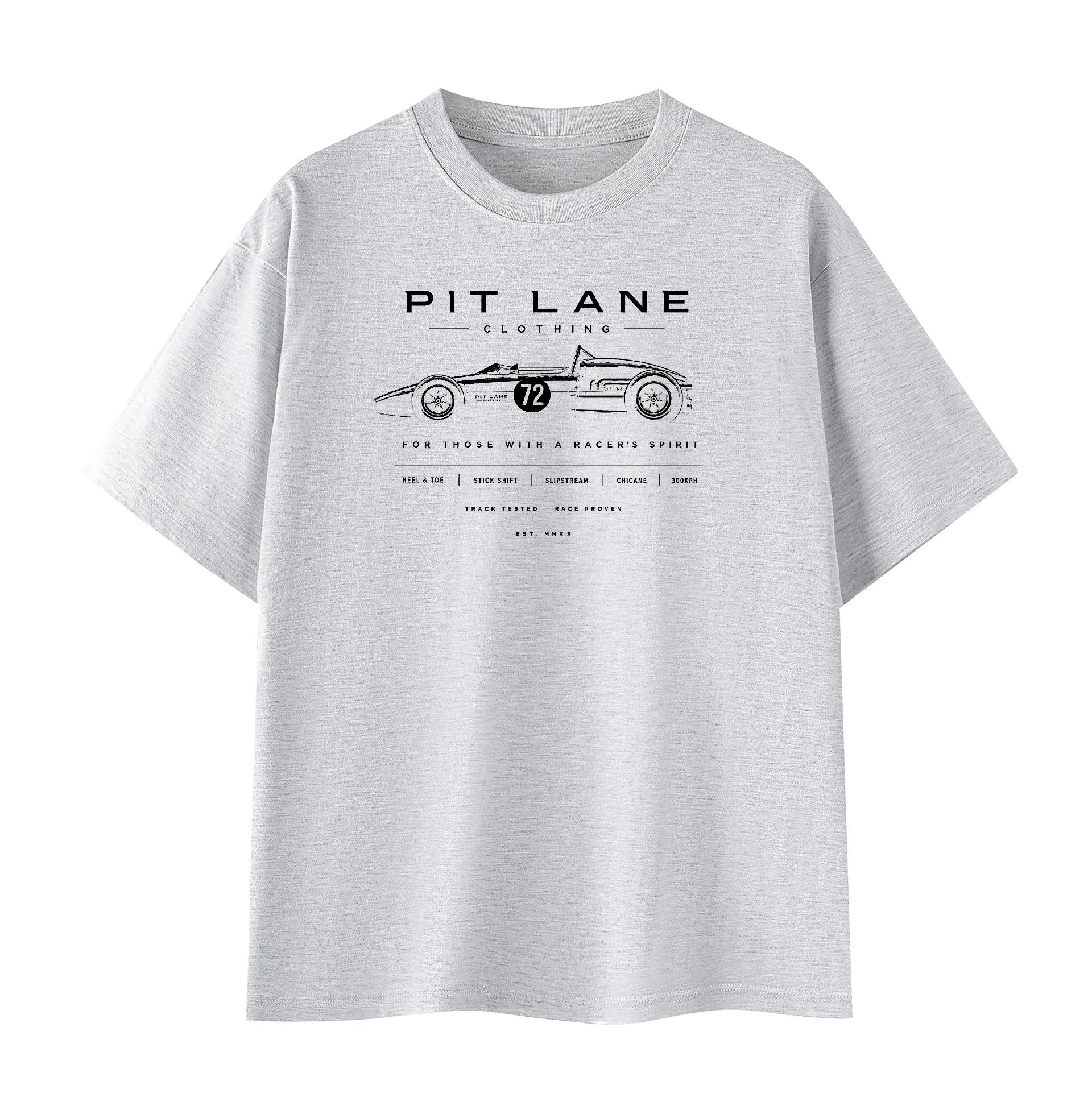 Pit Lane Clothing: Pure Cotton T-Shirt - Original - grey