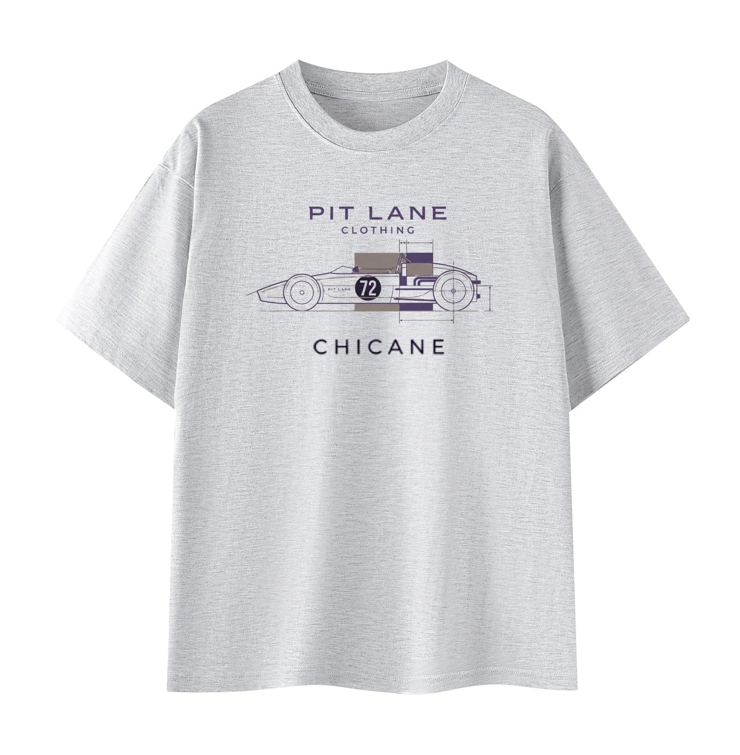 Pit Lane Clothing: Pure Cotton T-Shirt - Chicane - grey