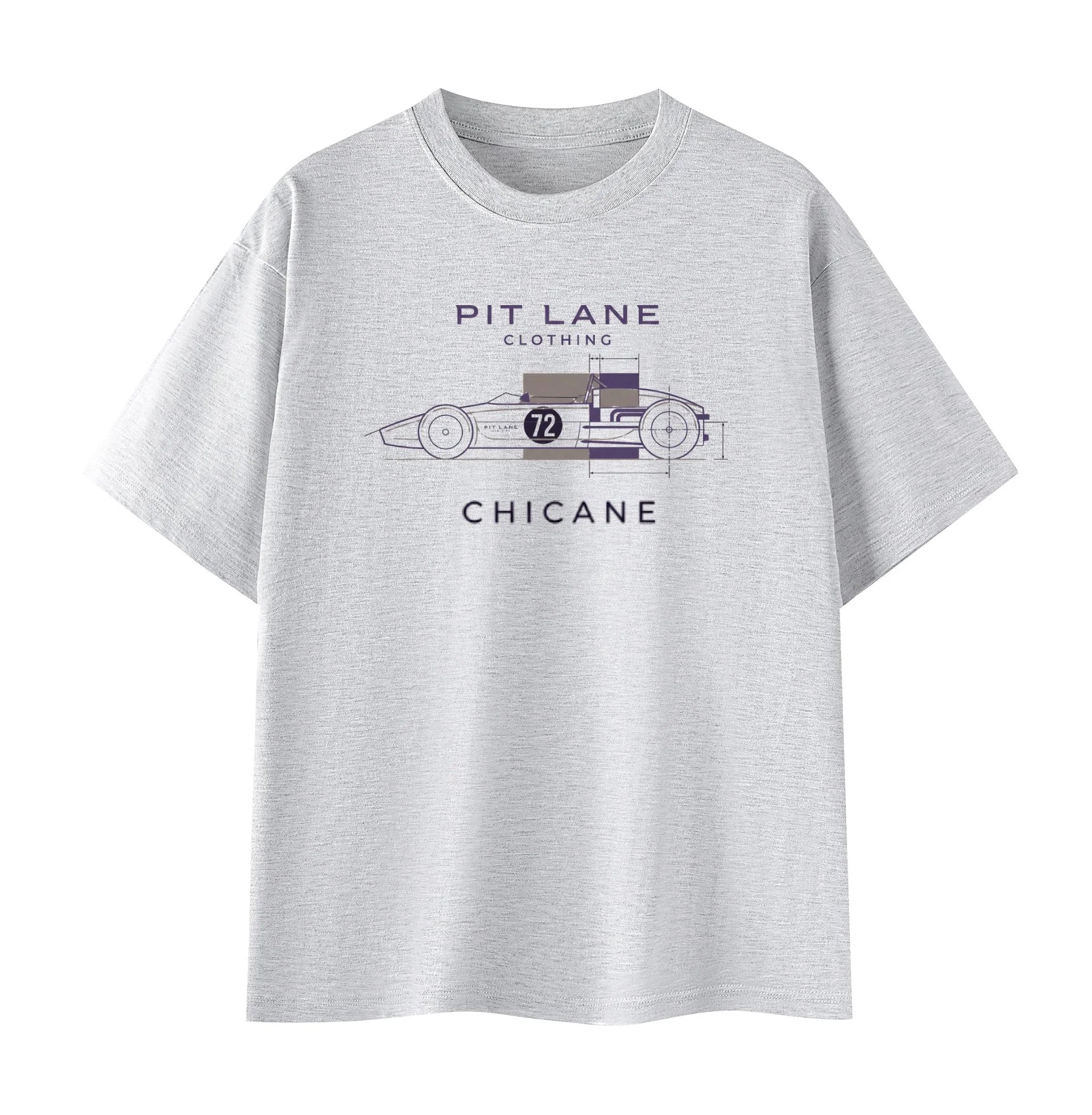 Pit Lane Clothing: Pure Cotton T-Shirt - Chicane - grey