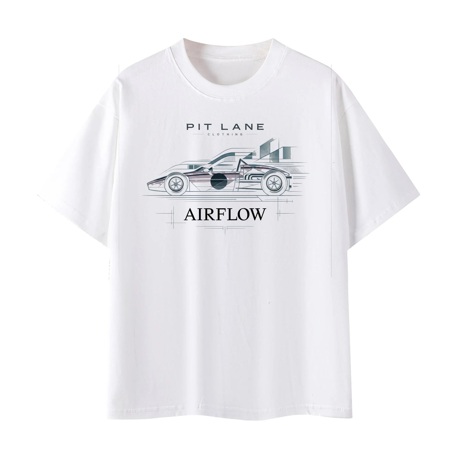 Pit Lane Clothing: Pure Cotton T-Shirt - Airflow - White