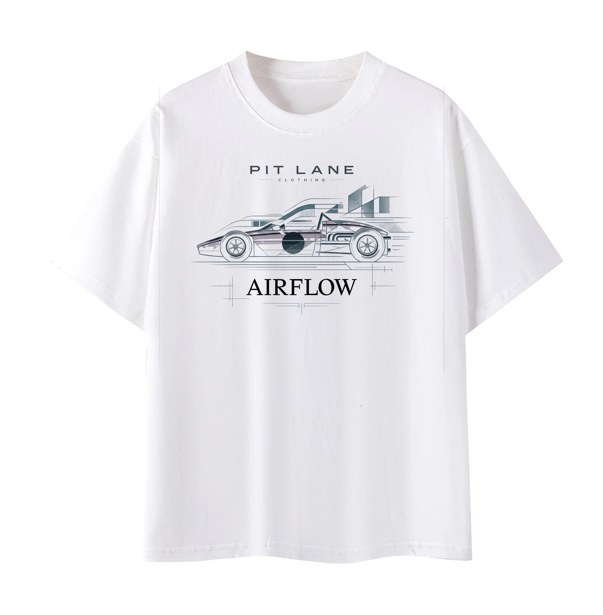 Pit Lane Clothing: Pure Cotton T-Shirt - Airflow - White