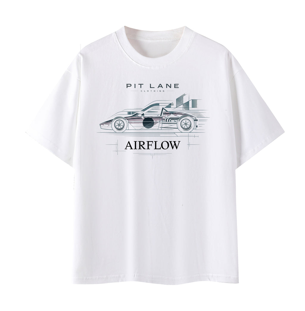 PIT LANE CLOTHING: Premium Cotton T-Shirt - Airflow - White