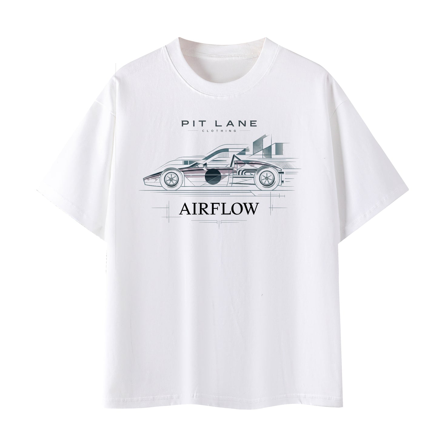PIT LANE CLOTHING: Premium Cotton T-Shirt - Airflow - White
