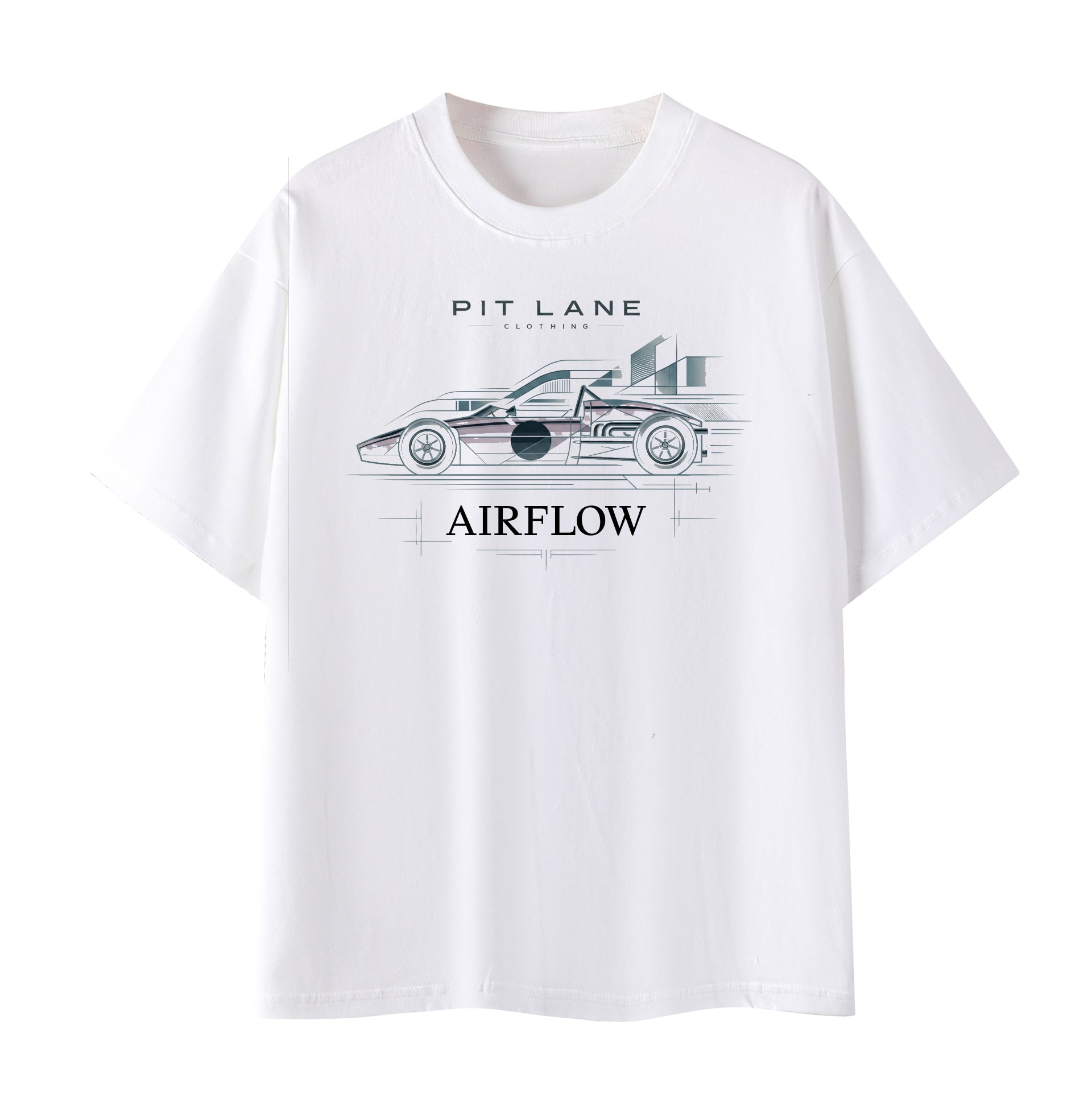 PIT LANE CLOTHING: Premium Cotton T-Shirt - Airflow - White