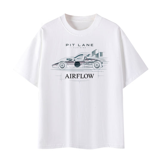 PIT LANE CLOTHING: Premium Cotton T-Shirt - Airflow - White