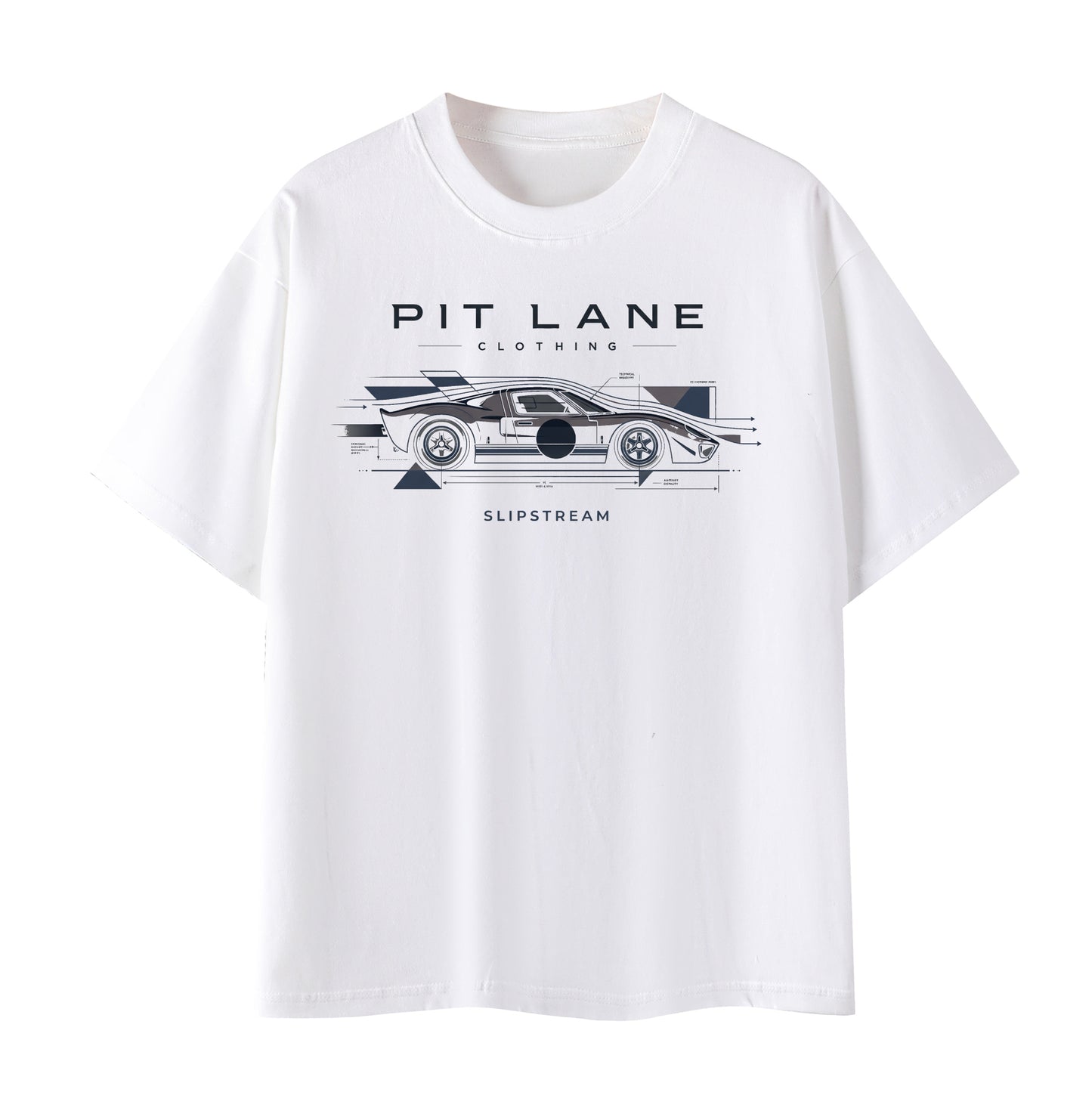PIT LANE CLOTHING: Premium Cotton T-Shirt - Slipstream - White