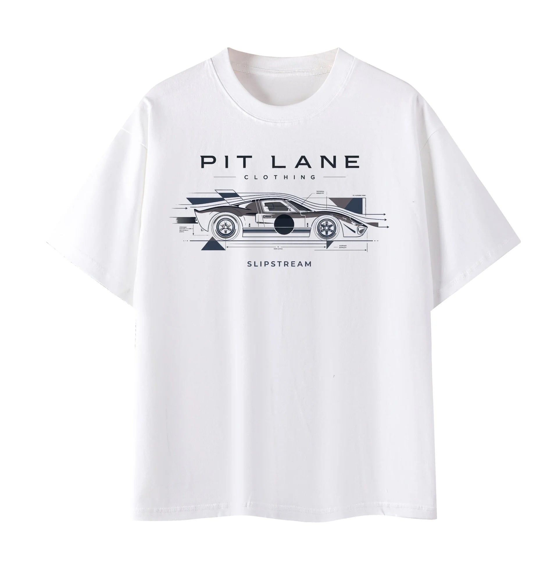 Pit Lane Clothing: Pure Cotton T-Shirt - Slipstream - white