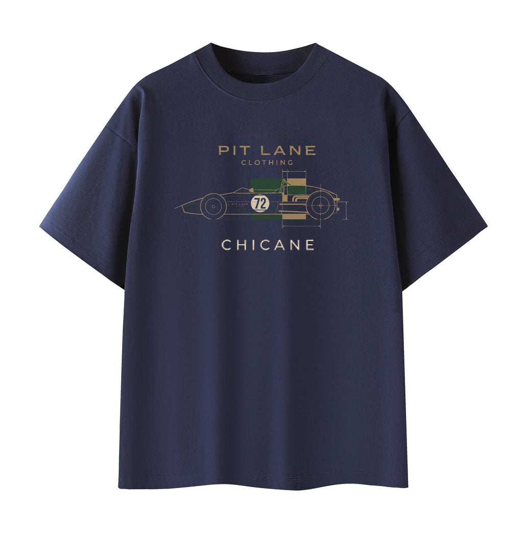 PIT LANE CLOTHING: Premium Cotton T-Shirt - Chicane - Navy