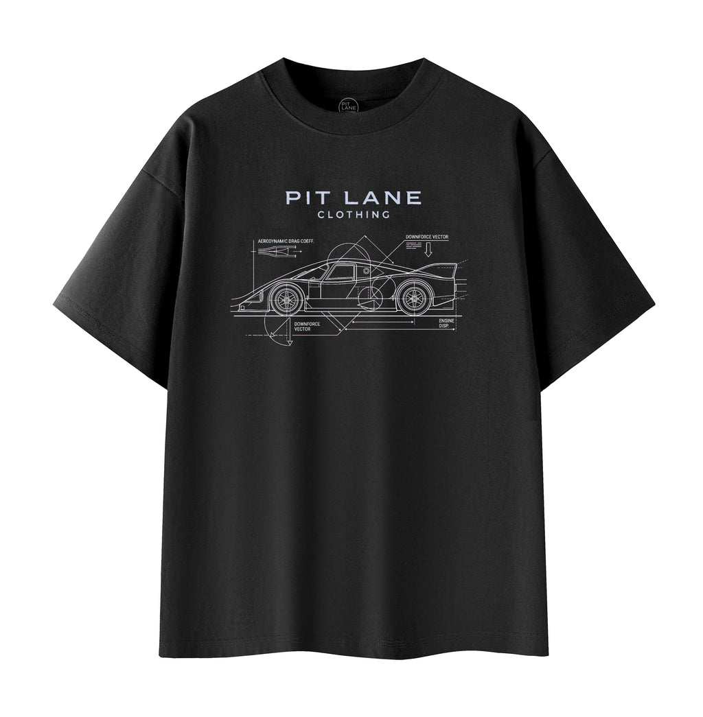 PIT LANE CLOTHING: Premium Cotton T-Shirt - Dynamics - Black