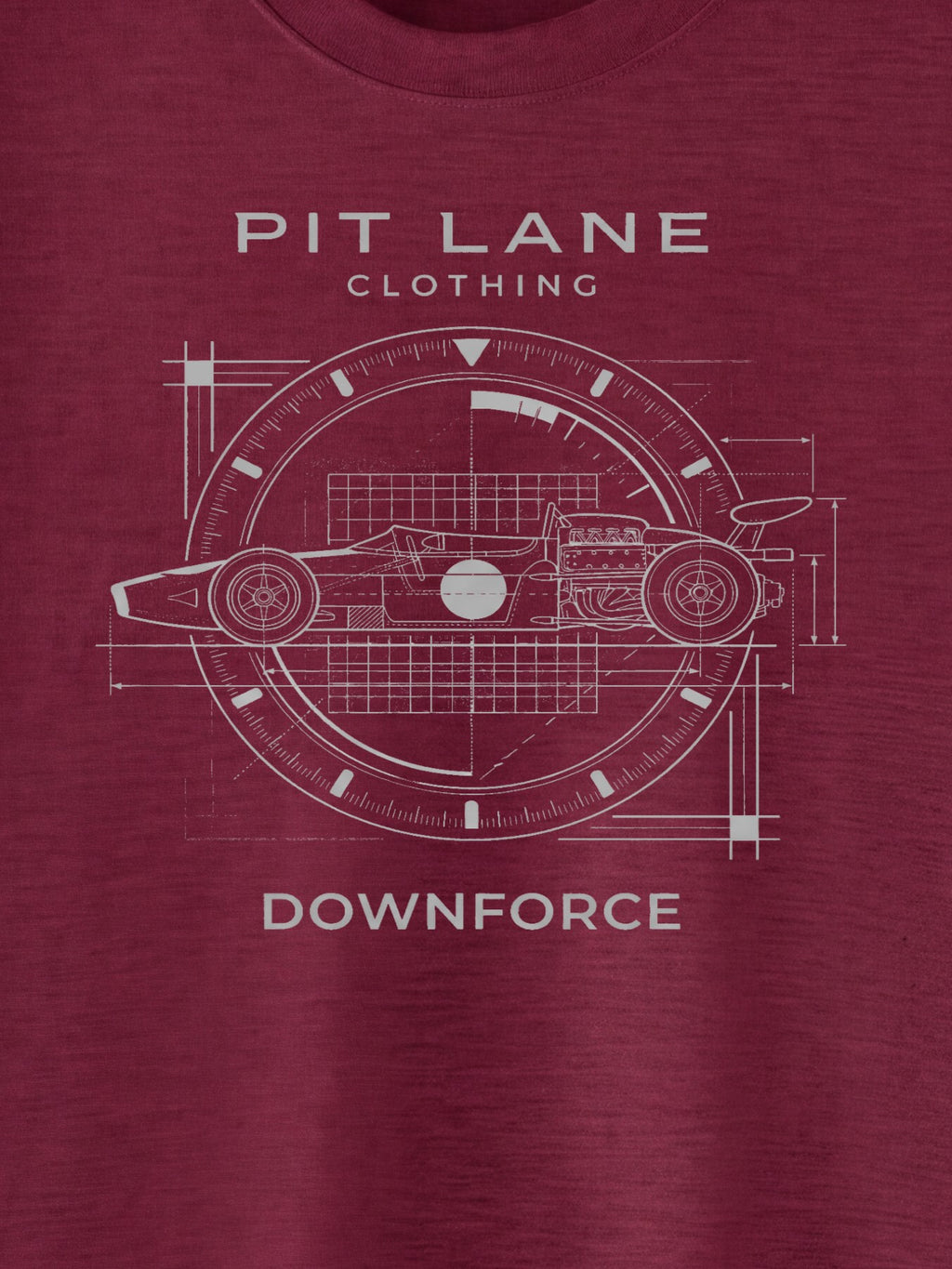 PIT LANE CLOTHING: Premium Cotton T-Shirt - Downforce - Dark Red