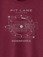 PIT LANE CLOTHING: Premium Cotton T-Shirt - Downforce - Dark Red