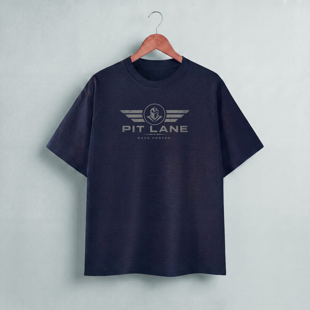 PIT LANE CLOTHING: Premium Cotton T-Shirt - Racer's Tee - Navy