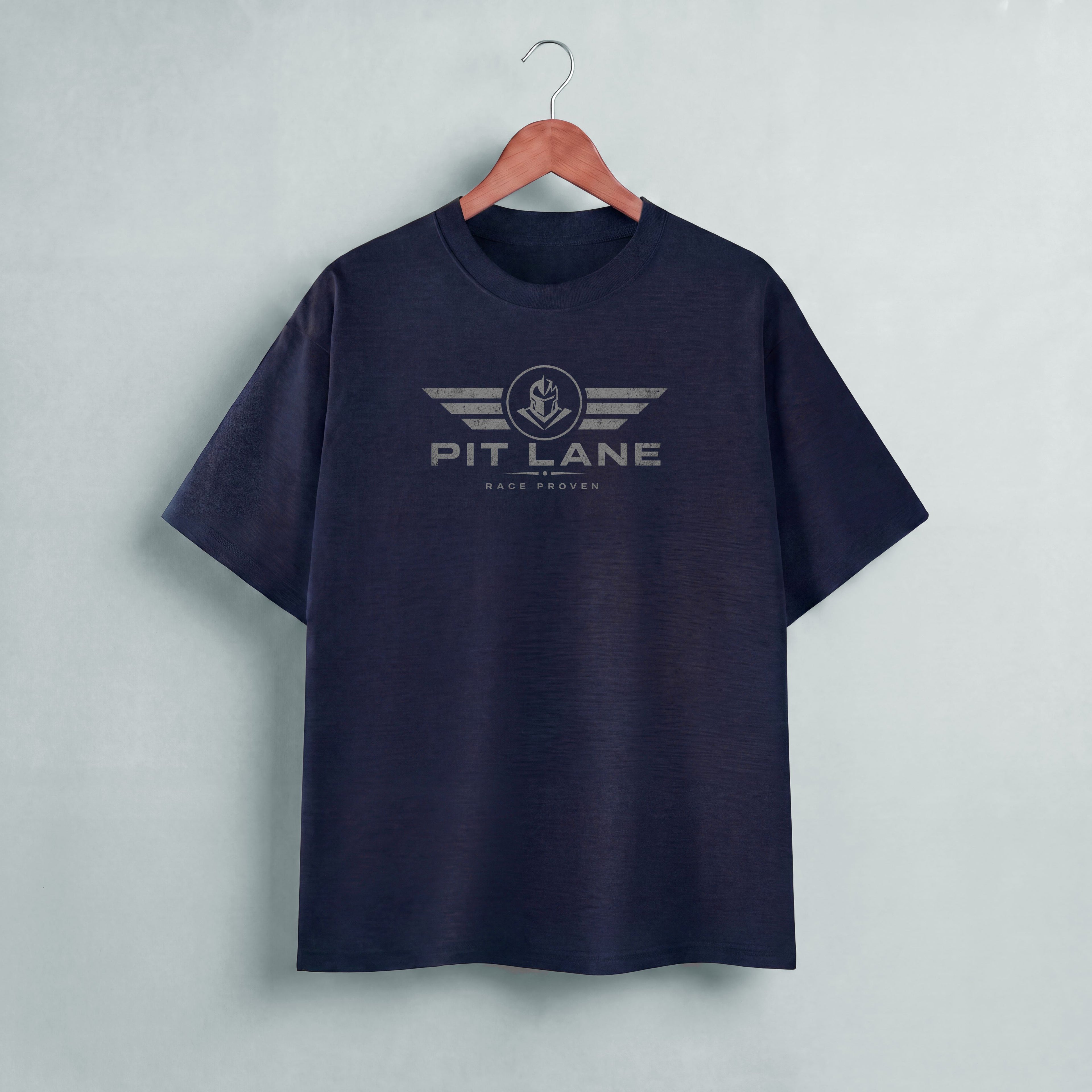 PIT LANE CLOTHING: Premium Cotton T-Shirt - Racer's Tee - Navy