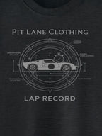 Pit Lane Clothing: Pure Cotton T-Shirt - Lap Record - Black