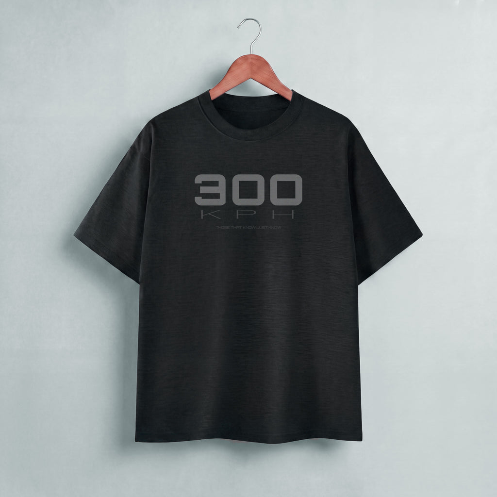 PIT LANE CLOTHING: Premium Cotton T-Shirt - 300 KPH - Black