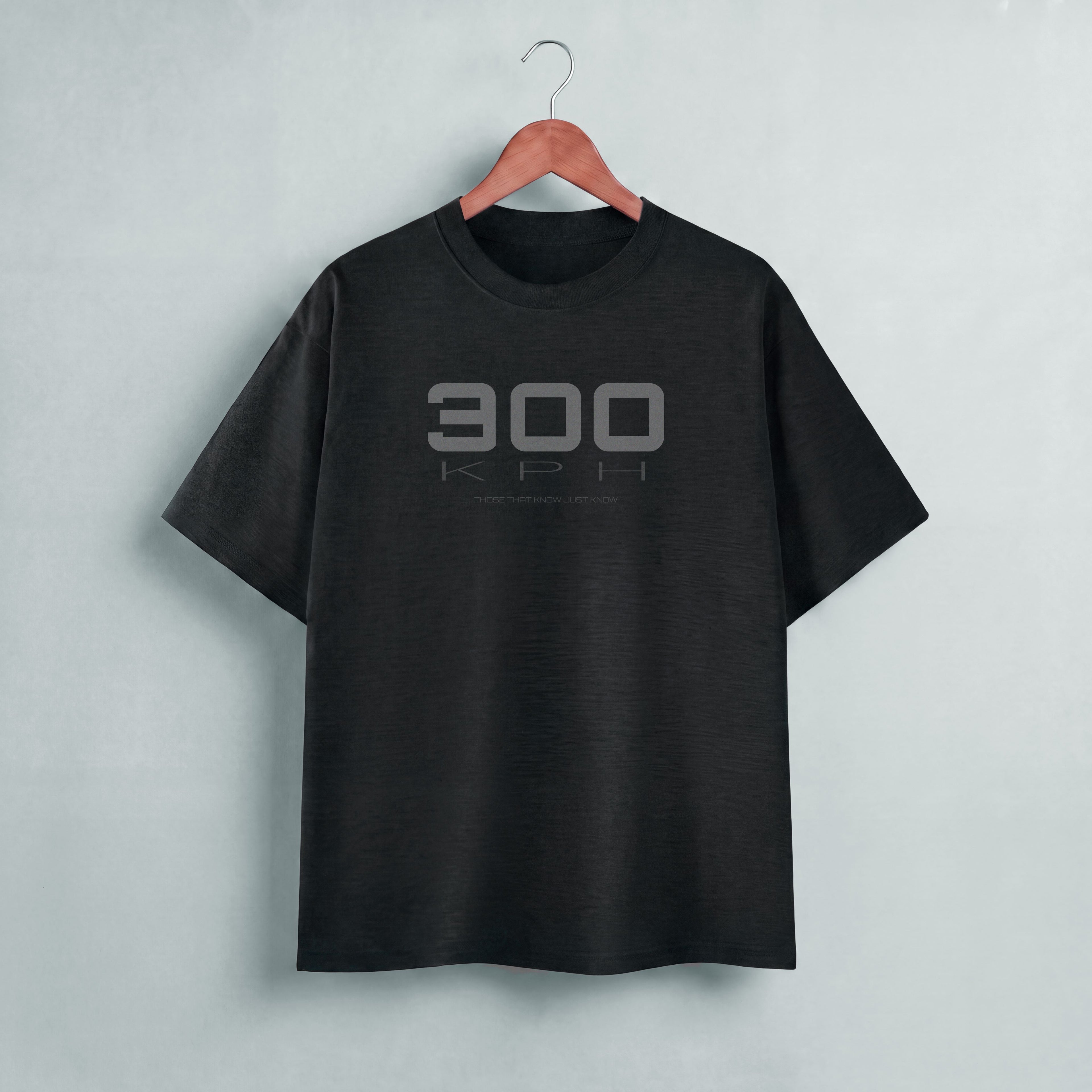 PIT LANE CLOTHING: Premium Cotton T-Shirt - 300 KPH - Black