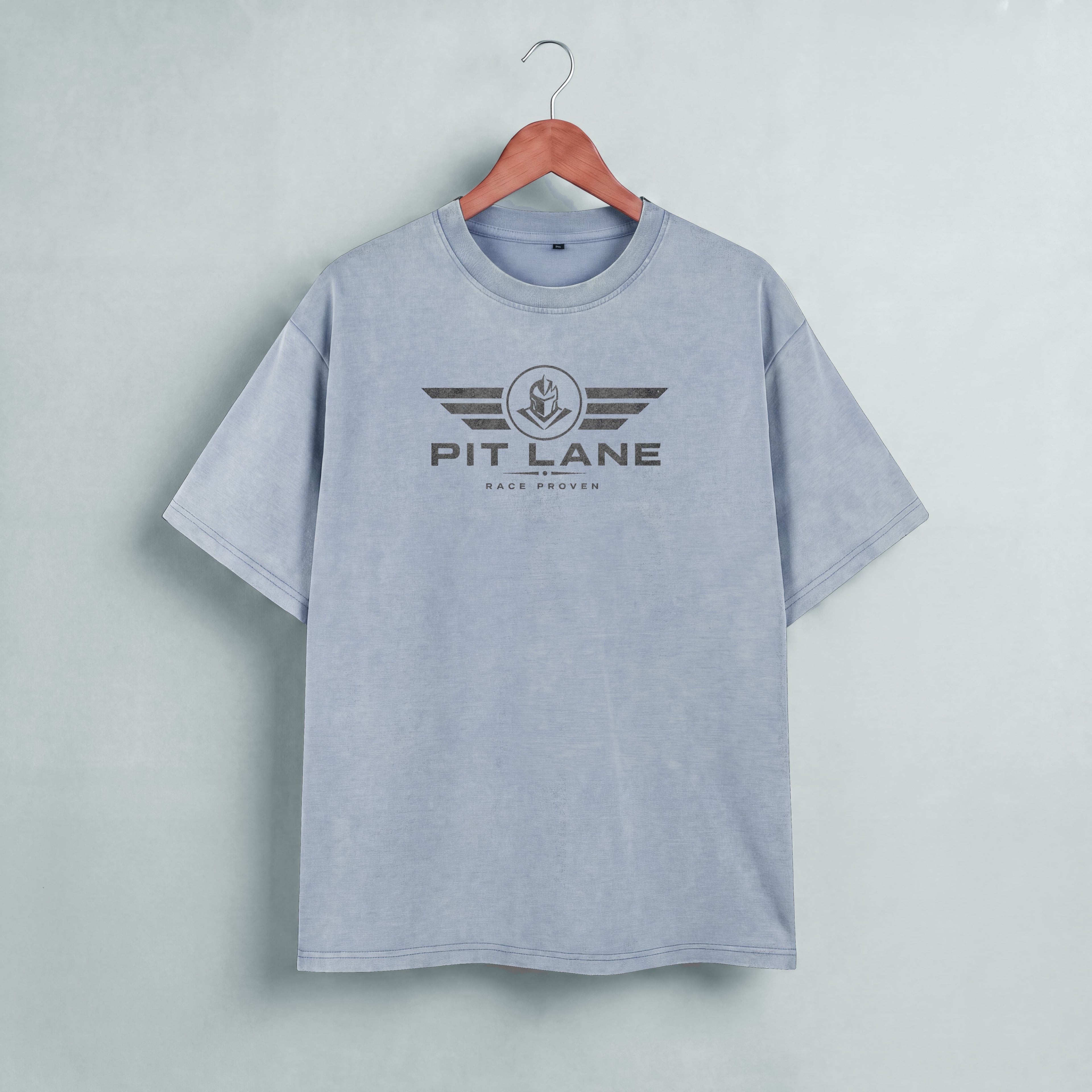Pit Lane Clothing 245GSM Bamboo Slub Snow Washed T-Shirt - Sky Blue