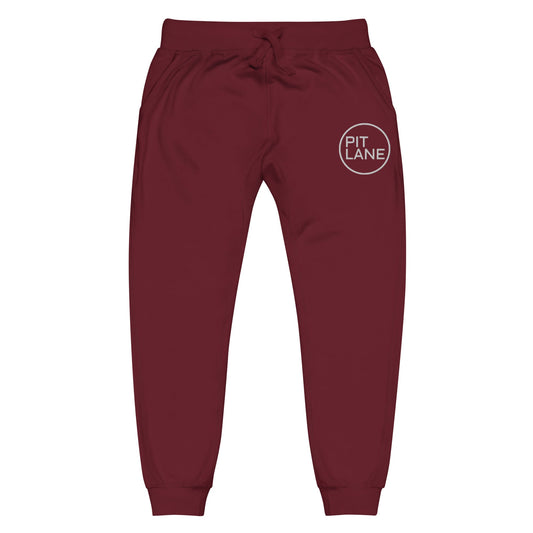 PIT LANE Embroidered Cotton Fleece sweatpants - Red Flag