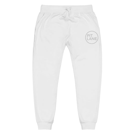PIT LANE Embroidered Cotton Fleece sweatpants - Circuit white