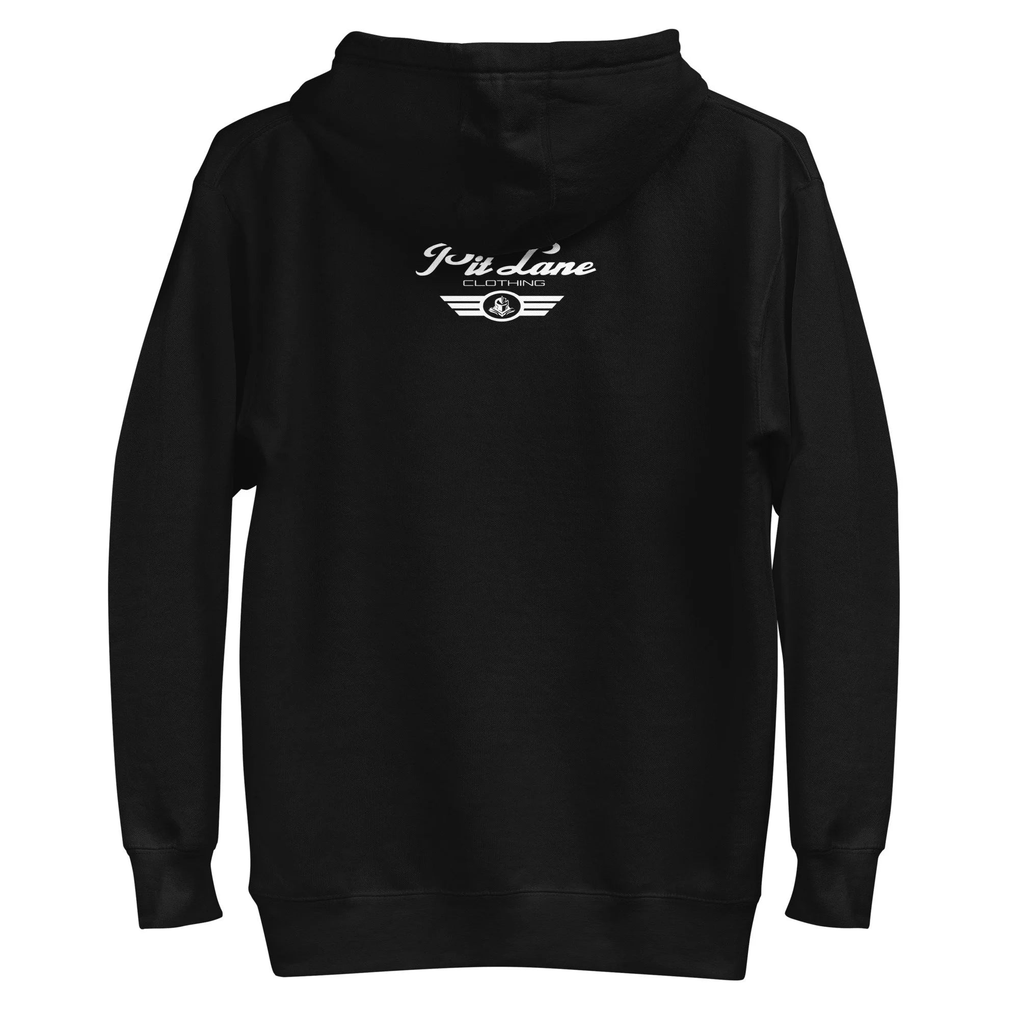 Pit Lane Clothing: Embroidered Heavyweight Fleece Hoodie - retro - carbon