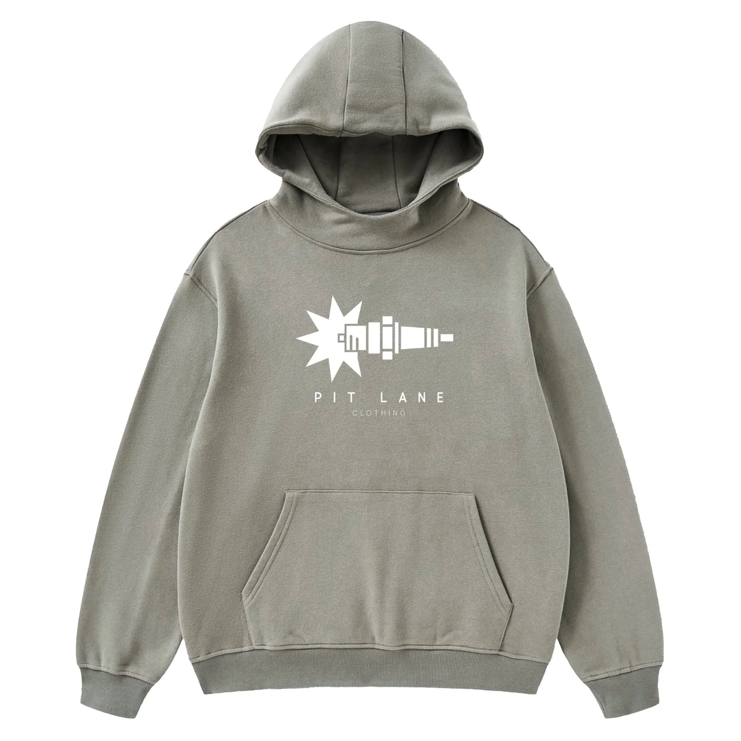 Pit Lane Clothing: Heavyweight Fleeced High Neck Hoodie - Sparkplug