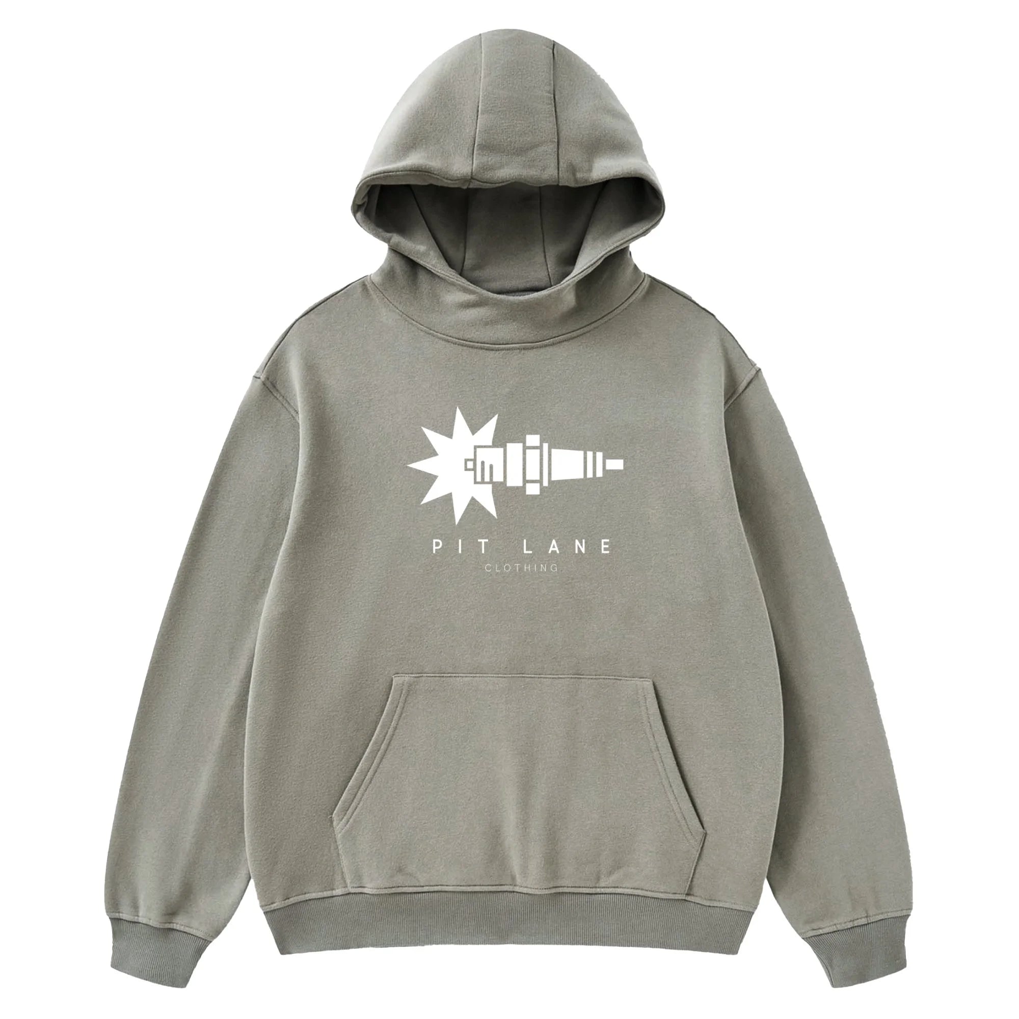 Pit Lane Clothing: Heavyweight Fleeced High Neck Hoodie - Sparkplug