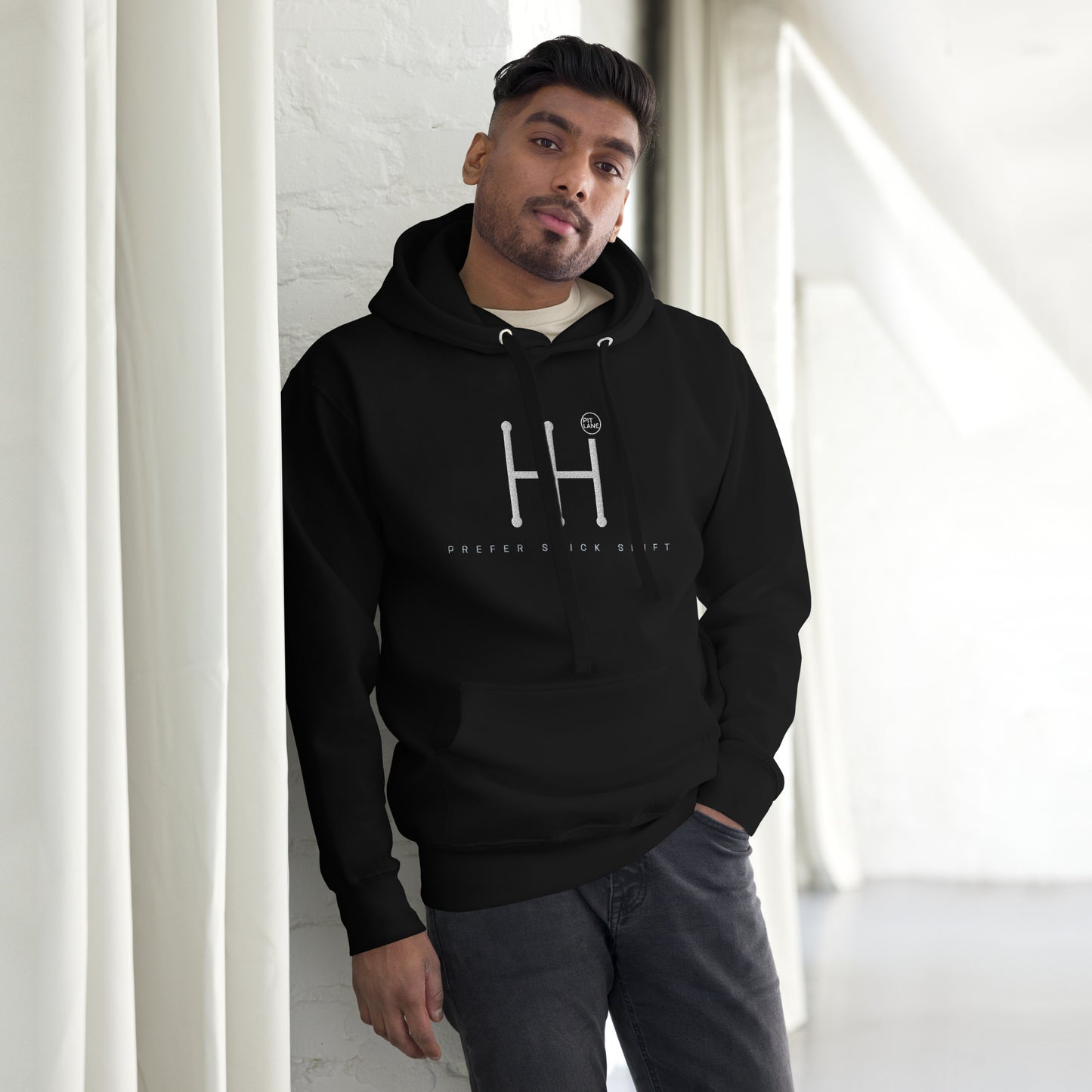 PIT LANE CLOTHING Embroidred Stick Shift Fleece Cotton Racing Hoodie