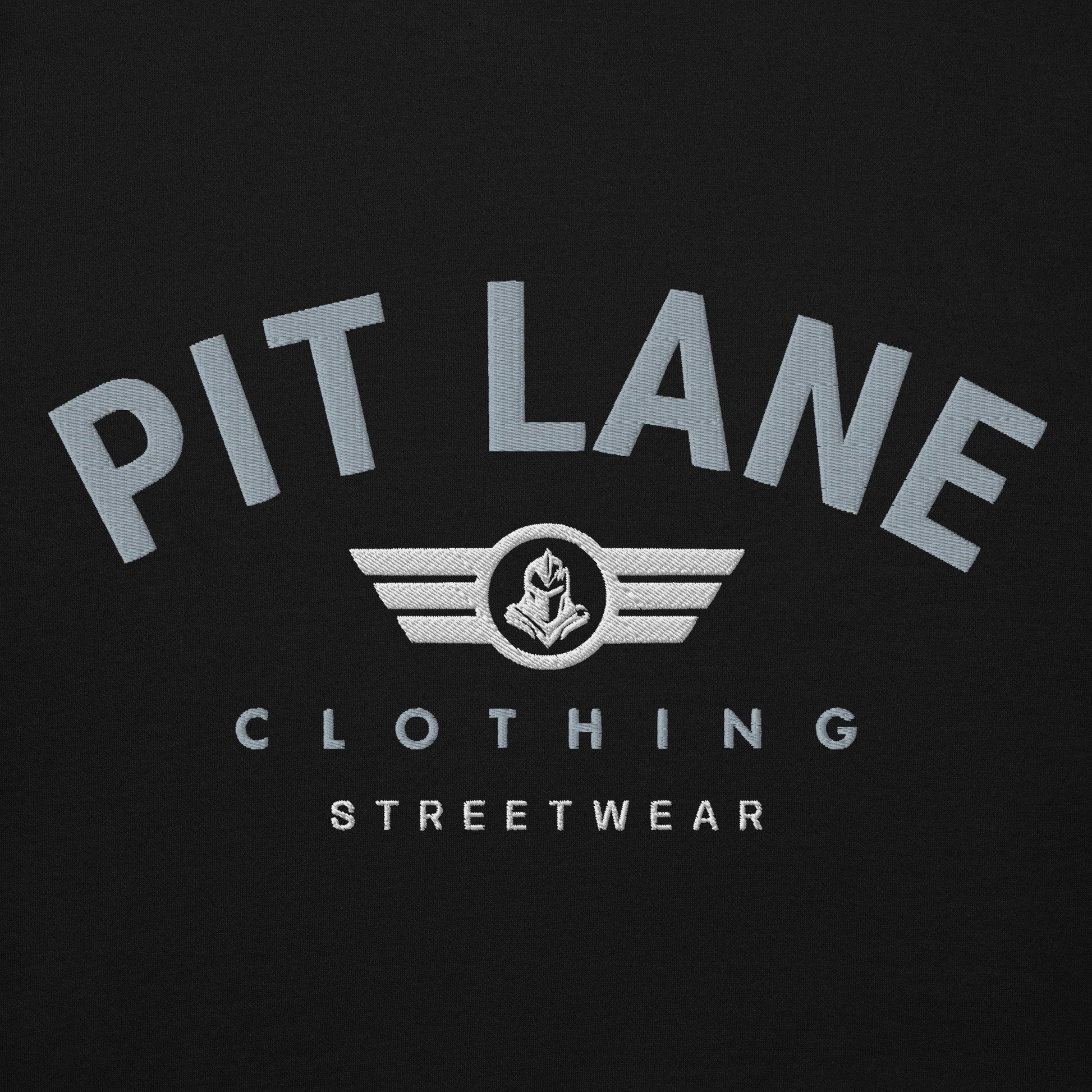 Pit Lane Clothing: Embroidered Heavyweight Fleece Hoodie - Velocity - carbon