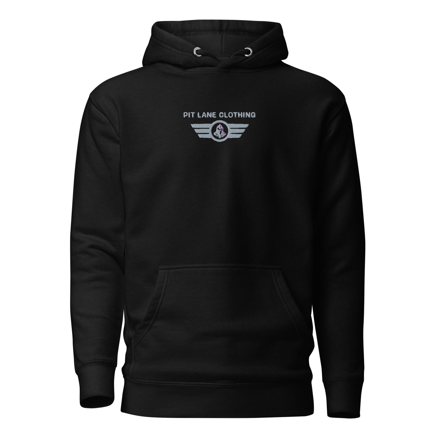 Pit Lane Clothing: Embroidered Heavyweight Hoodie - Force 1 - carbon/black