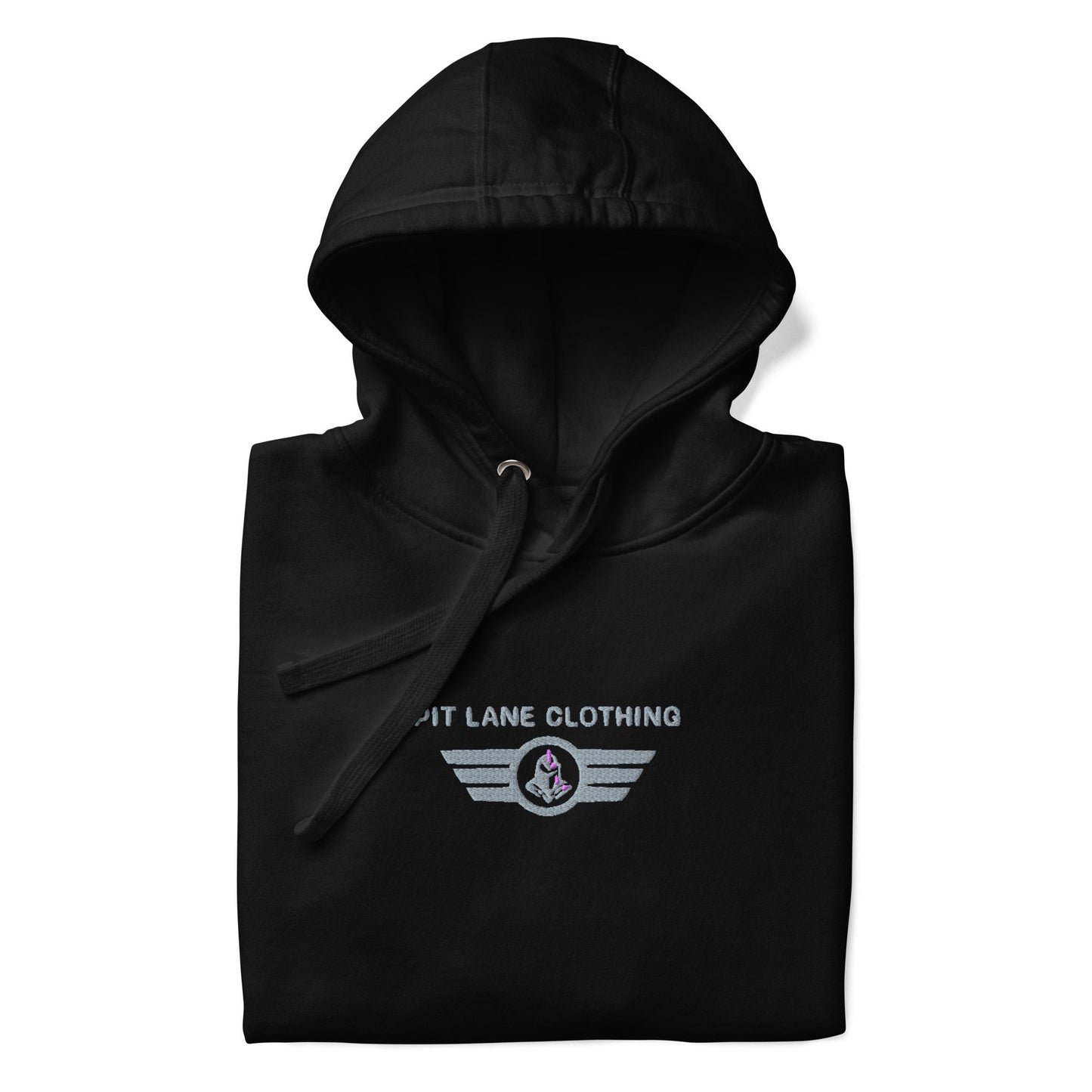 Pit Lane Clothing: Embroidered Heavyweight Hoodie - Force 1 - carbon/black
