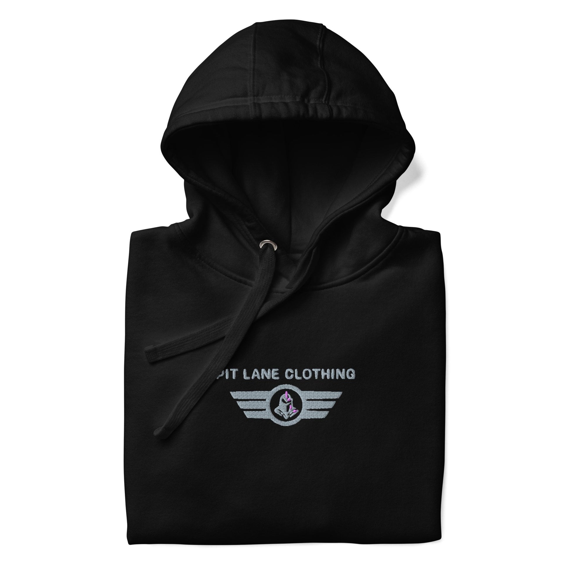 Pit Lane Clothing: Embroidered Heavyweight Hoodie - Force 1 - carbon/black