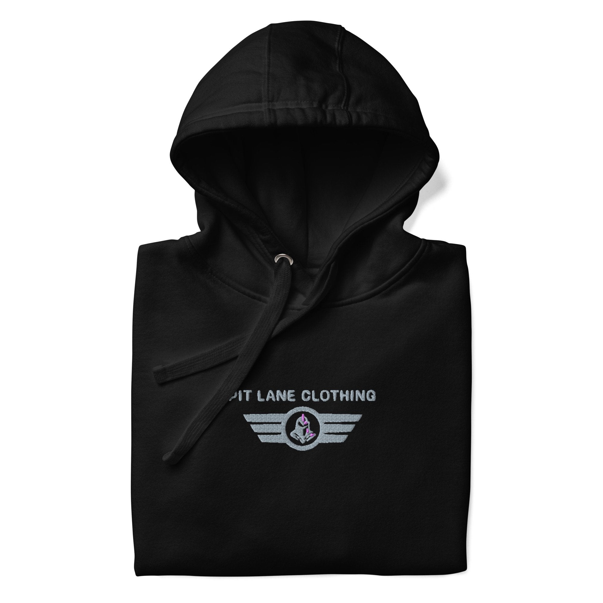 Pit Lane Clothing: Embroidered Heavyweight Hoodie - Force 1 - carbon/black