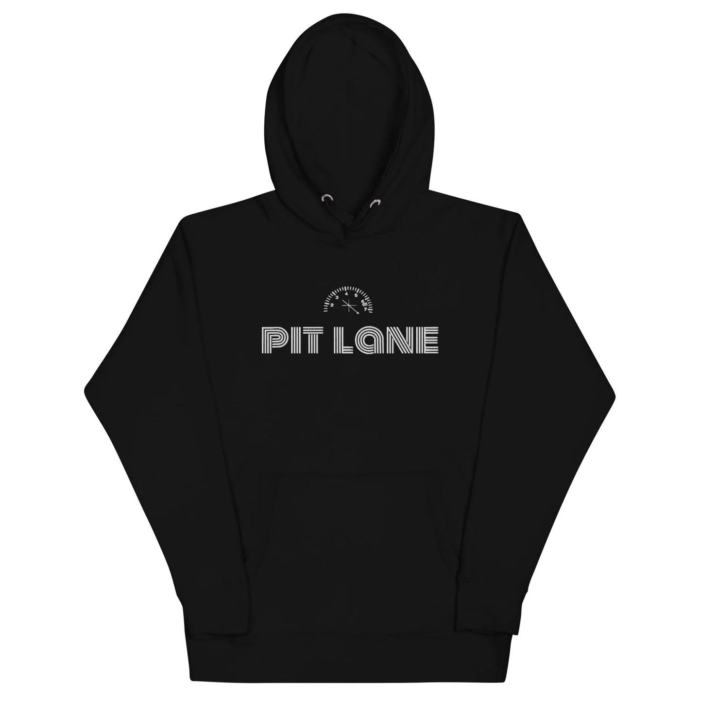 Pit Lane Clothing: Embroidered Heavyweight Fleece Hoodie - retro - carbon