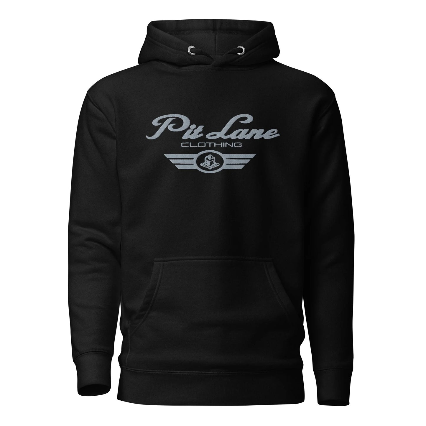 Pit Lane Clothing: Embroidered Heavyweight Hoodie - Chicane - carbon/black