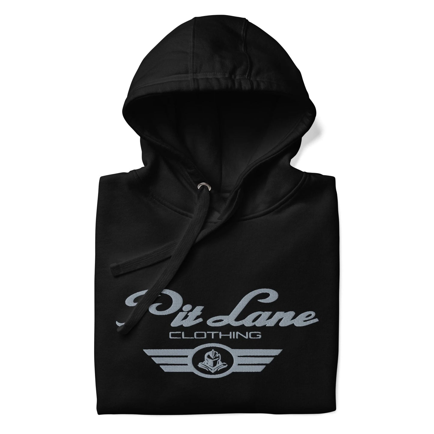 Pit Lane Clothing: Embroidered Heavyweight Hoodie - Chicane - carbon/black