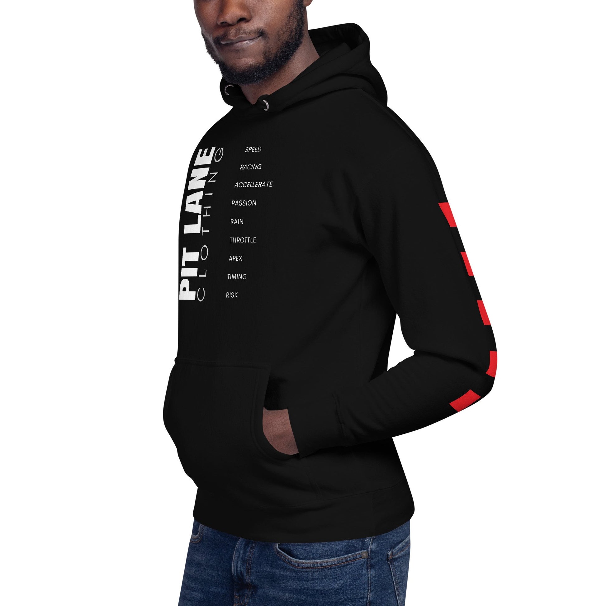 Pit Lane Clothing: Heavyweight Hoodie - 'Competition' - carbon/black