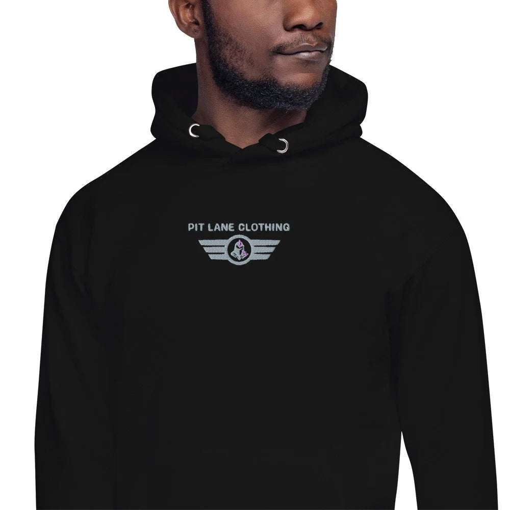 Pit Lane Clothing: Embroidered Heavyweight Hoodie - Force 1 - carbon/black