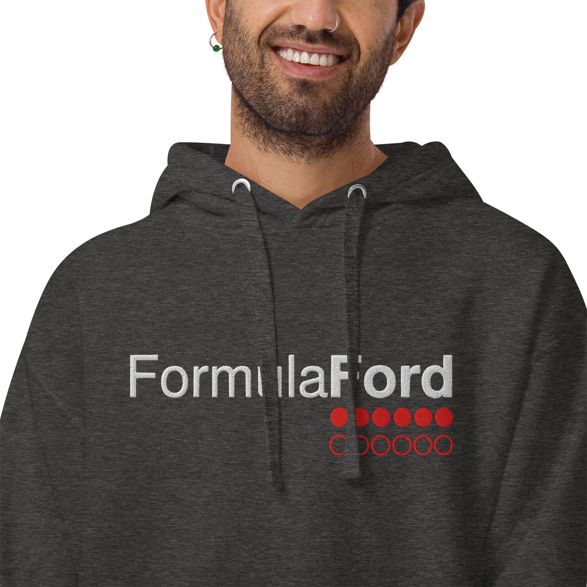 Formula Ford Official Embroidered Fleece Hoodie - Titanium / grey