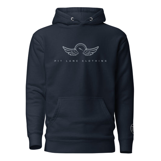 PIT LANE CLOTHING Embroidered Heavyweight Hoodie  - Navy