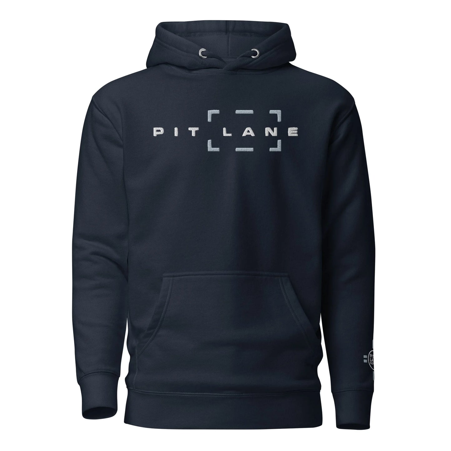 Pit Lane Clothing: Embroidered Heavyweight Fleece Hoodie - Box - Navy
