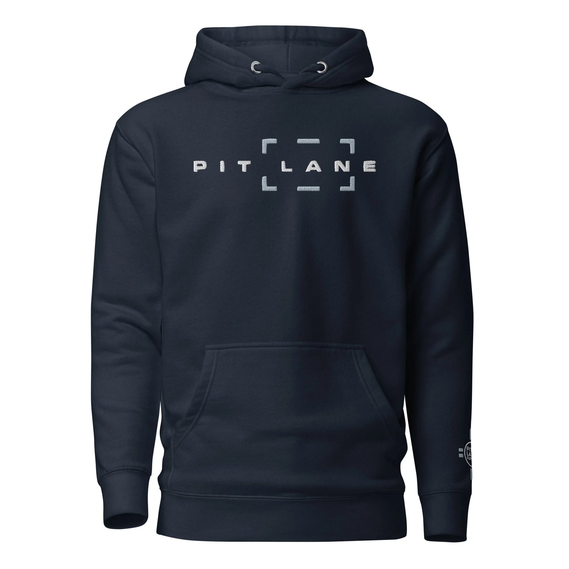 Pit Lane Clothing: Embroidered Heavyweight Fleece Hoodie - Box - Navy