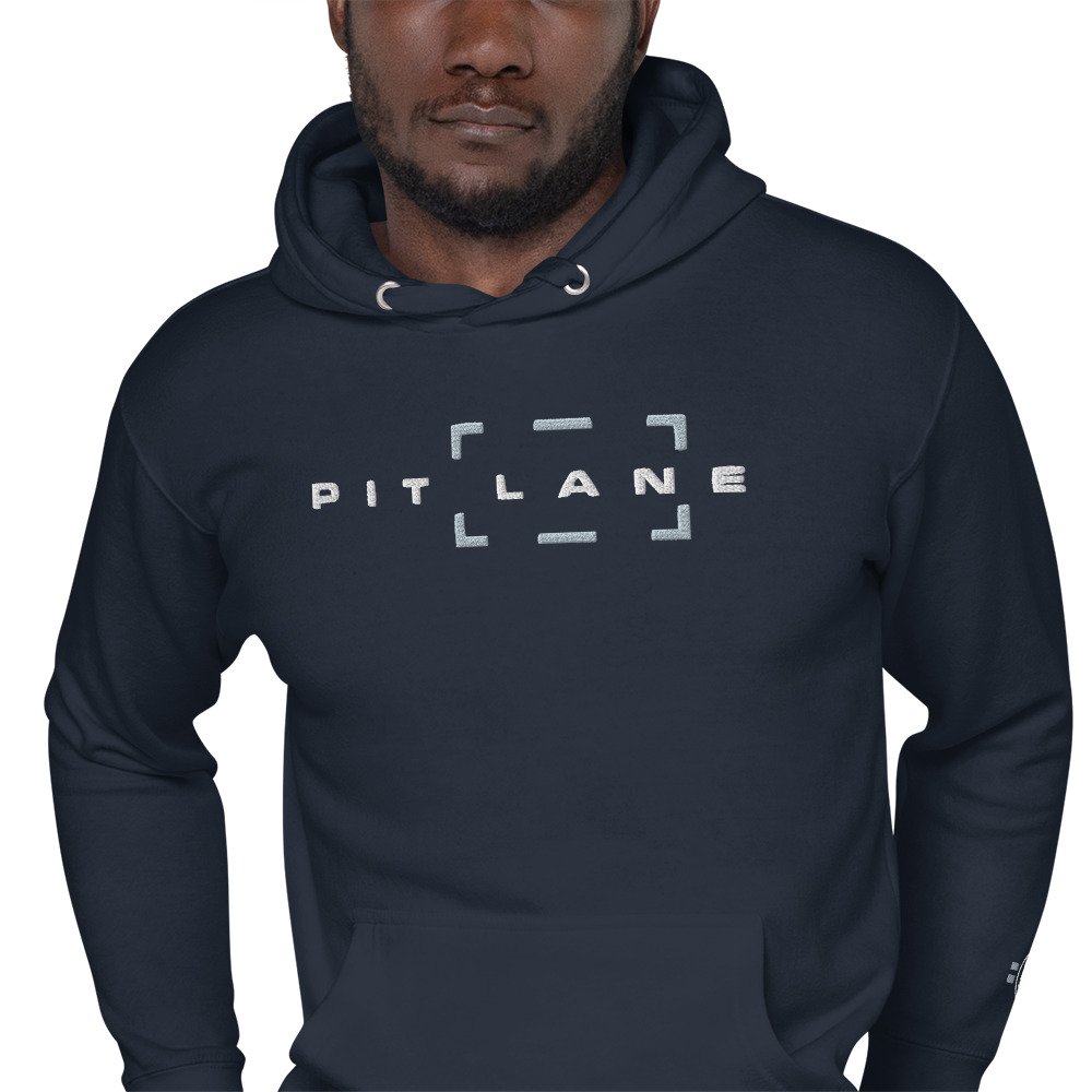 Pit Lane Clothing: Embroidered Heavyweight Fleece Hoodie - Box - Navy