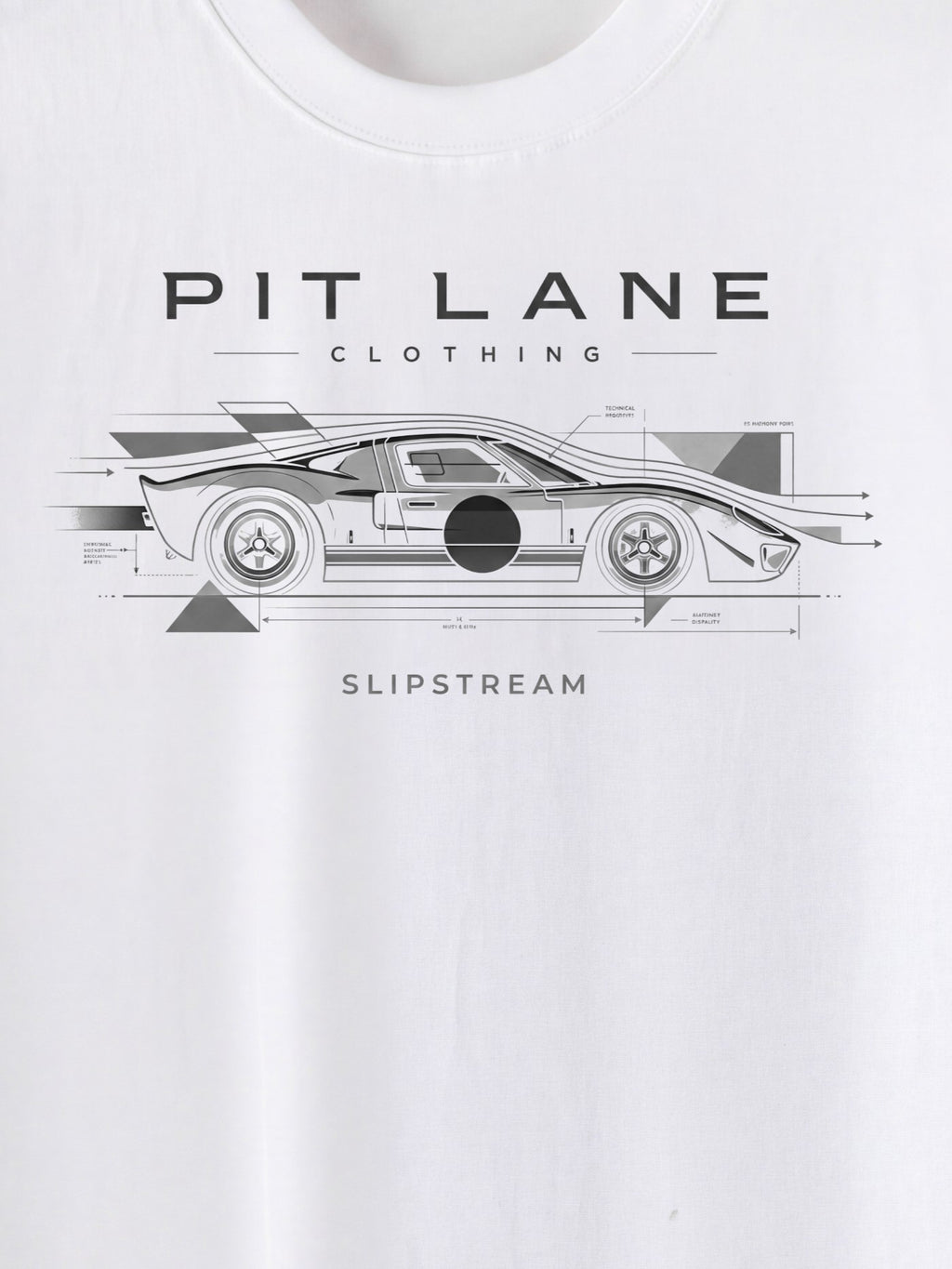 Motorsport Graphic T-Shirt – Premium Cotton – Slipstream – White | PIT LANE CLOTHING
