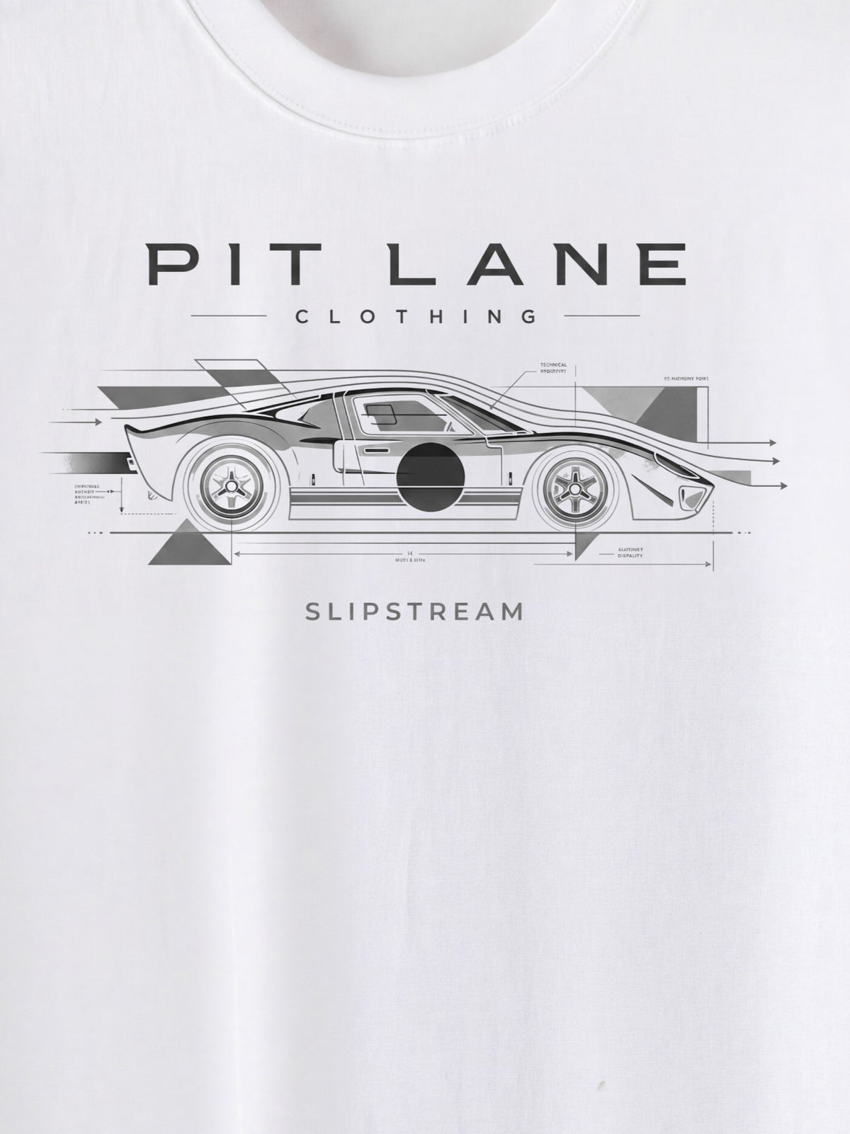 Motorsport Graphic T-Shirt – Premium Cotton – Slipstream – White | PIT LANE CLOTHING