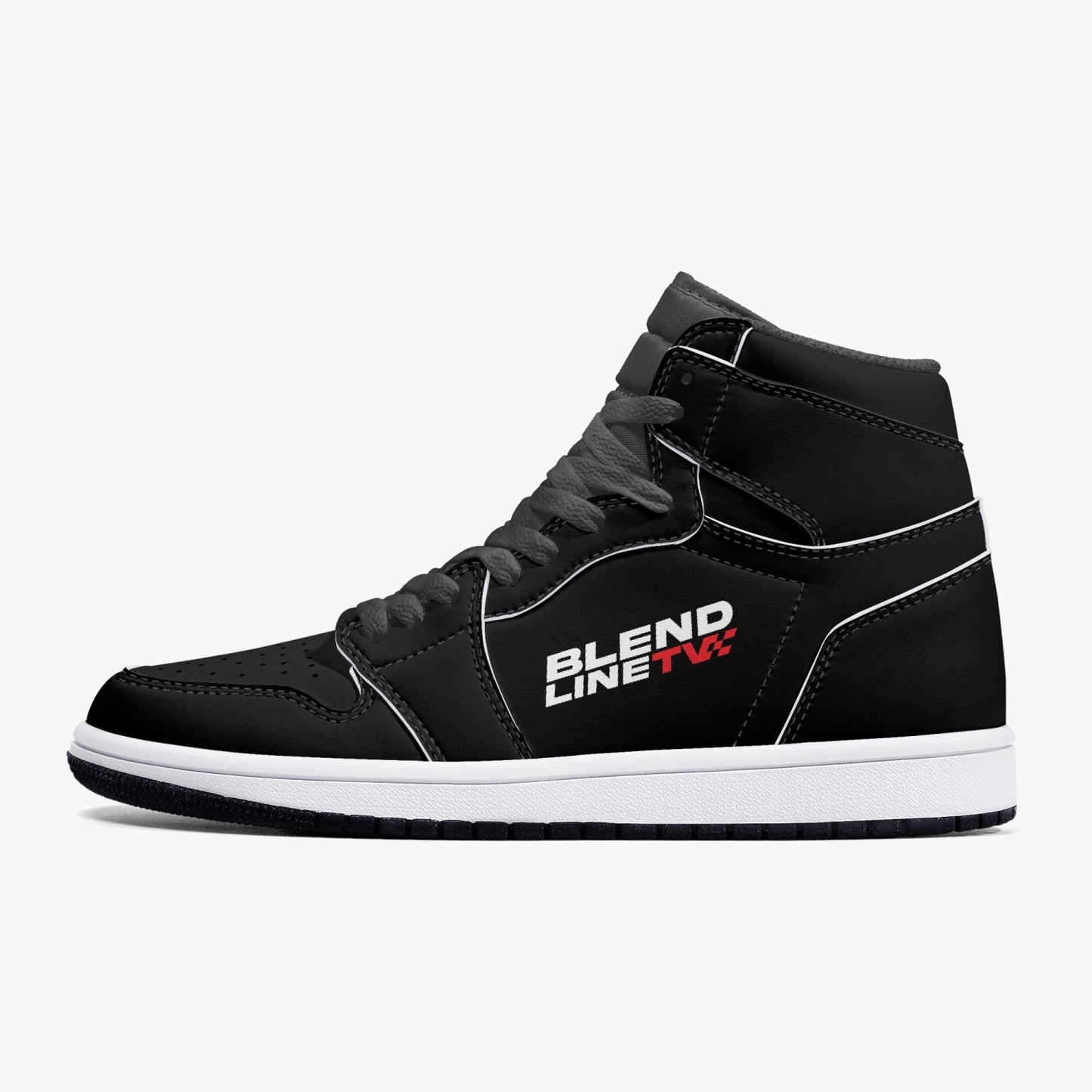 BLENDLINE TV High-Top Leather Sneakers - carbon