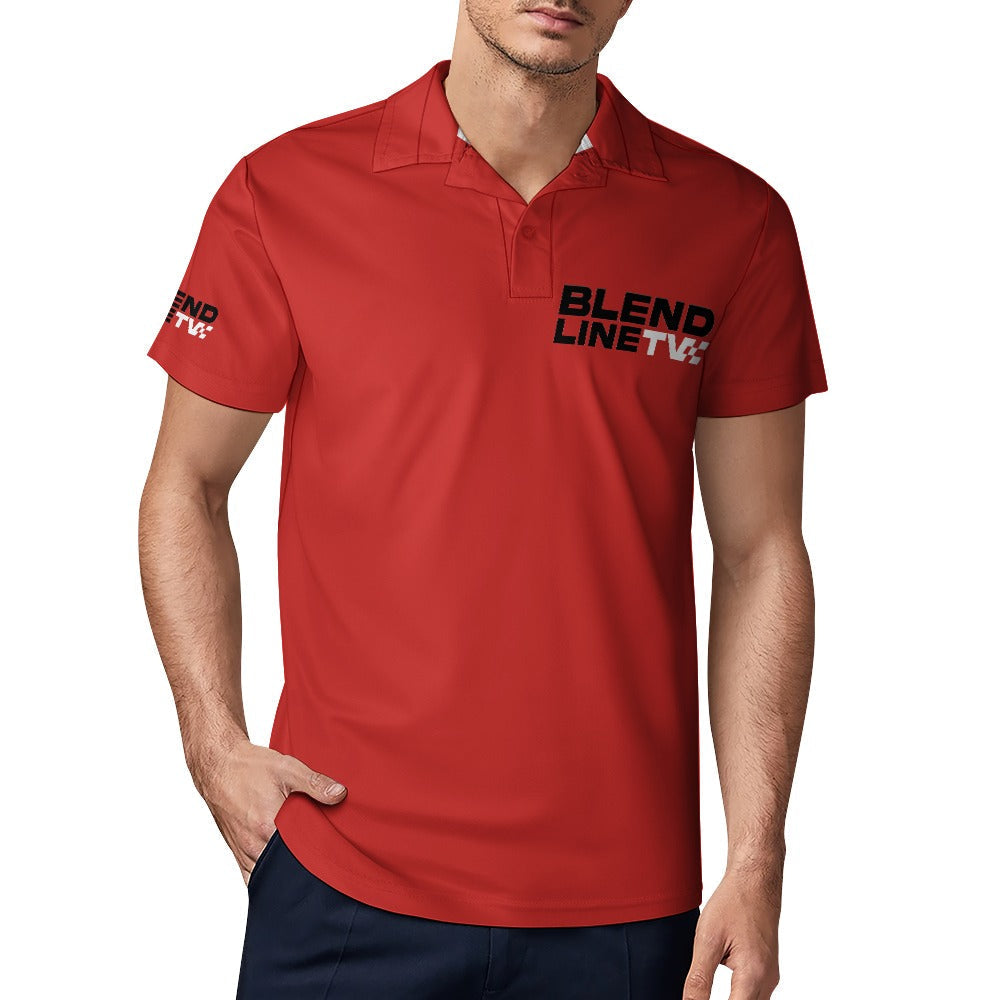 BLENDLINE TV Polo shirt - red / carbon logo